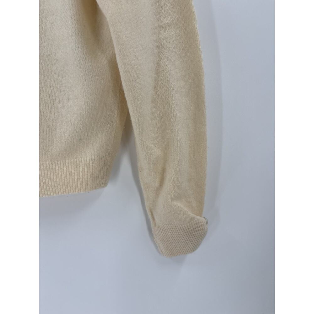 Regalia Furs 50s Vintage Cardigan Sweater Womens Small Ivory Cashmere Lace Knit - Picture 10 of 16